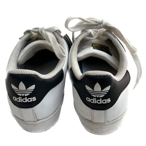 Adidas Superstar Sneakers White w.Navy Blue Stripes Womens Runners Size 6 1/2 - Picture 5 of 10